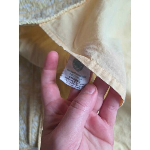 Martha Stewart brand yellow quilted standard pillow shams 100% cotton - Picture 5 of 7